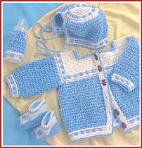 Baby Blueberry Gingham Sweater Set
