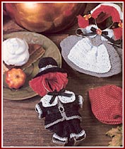 Pilgrim Cookie Cutter dolls from Annie Potter Presents' Seasons of Crochet