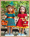 Witch and Thanksgiving outfits for 14.5-inch dolls