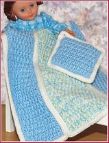 Blueberry Dreams Doll Afghan/Pillow Set